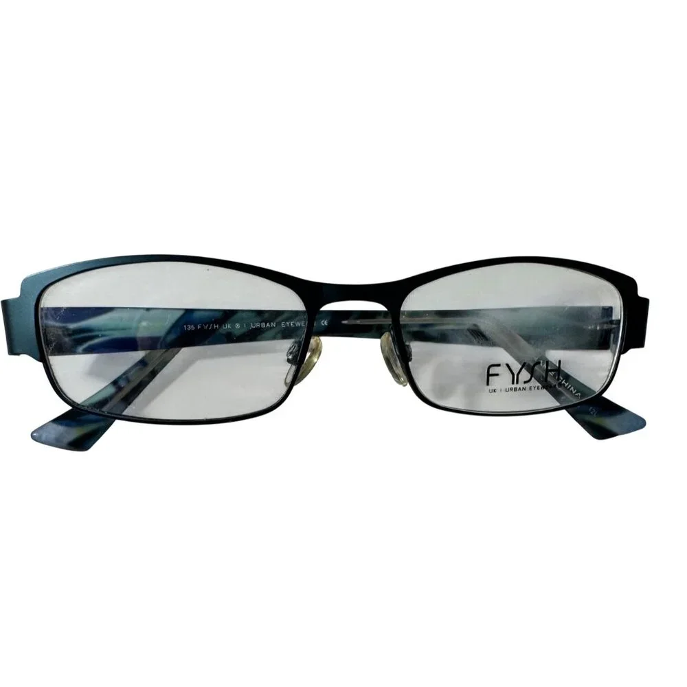 Fysh Urban Eyewear Eyeglasses 51-18-135 3480 Aqua/Blue Rectangle Frames Only UK - Picture 5 of 12